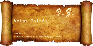 Vaisz Zoltán névjegykártya
